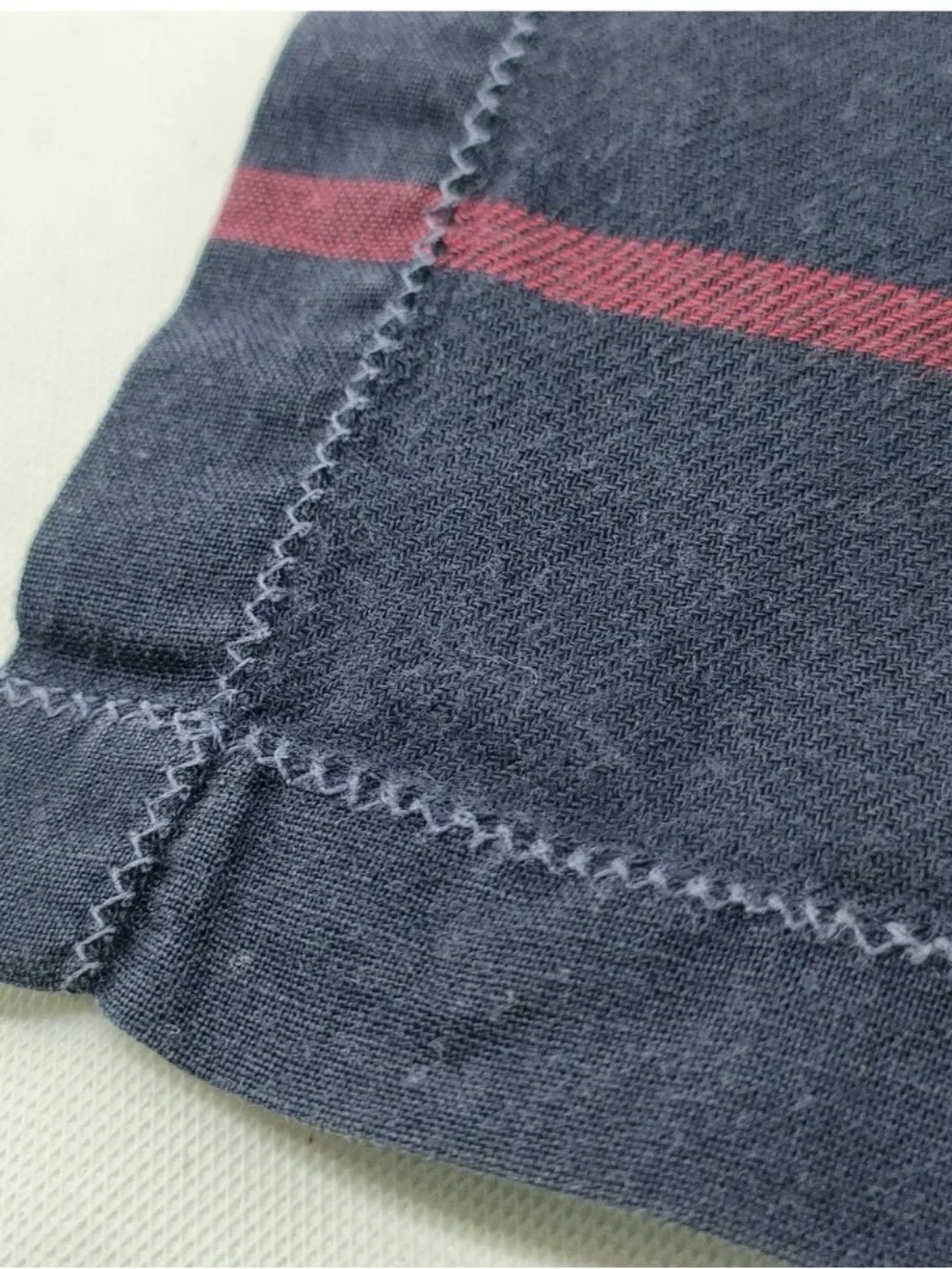 Burberry Vintage Navy Scarf with White Logo and Red Windowpane